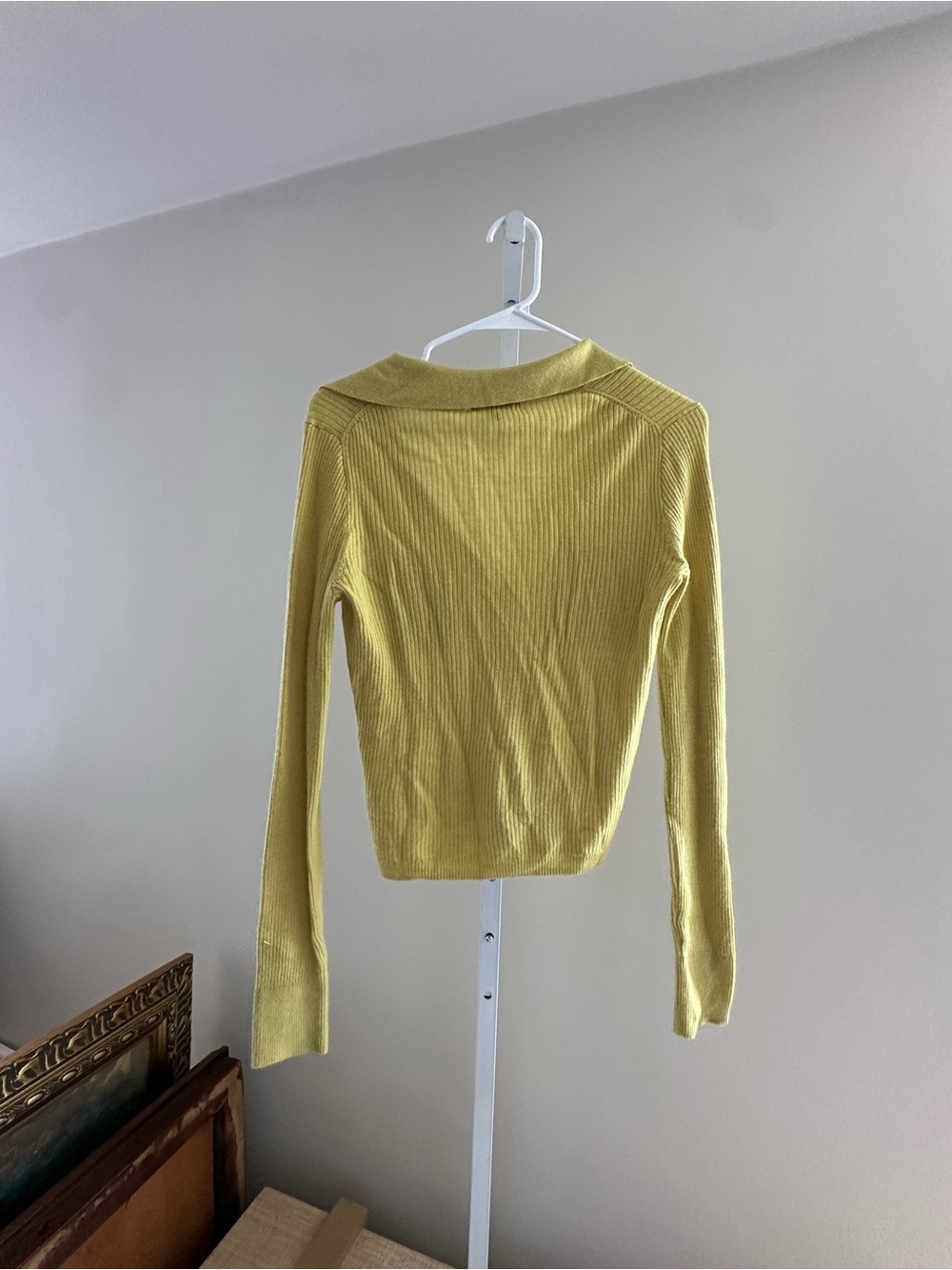 J. Crew Yellow Ribbed Button-Up Sweater - Picture 4 of 5